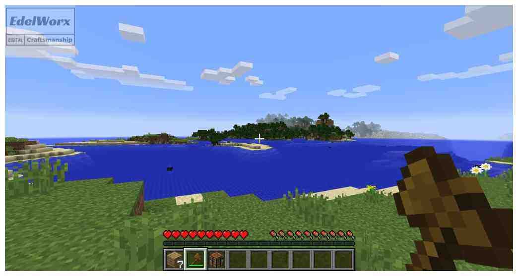 Einsteiger Anleitung für Minecraft: Weiterziehen und wertvolle Ressourcen sammeln , lerne schwimmen in Minecraft