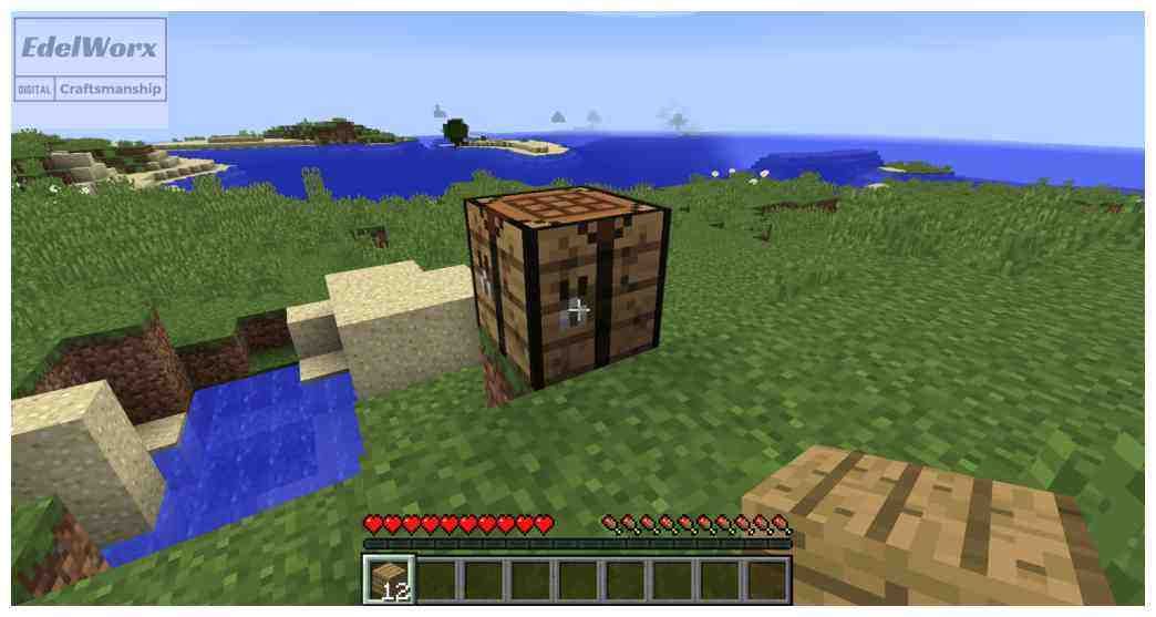 Einsteiger Anleitung für Minecraft: nutze den Craftingtable zum bauen