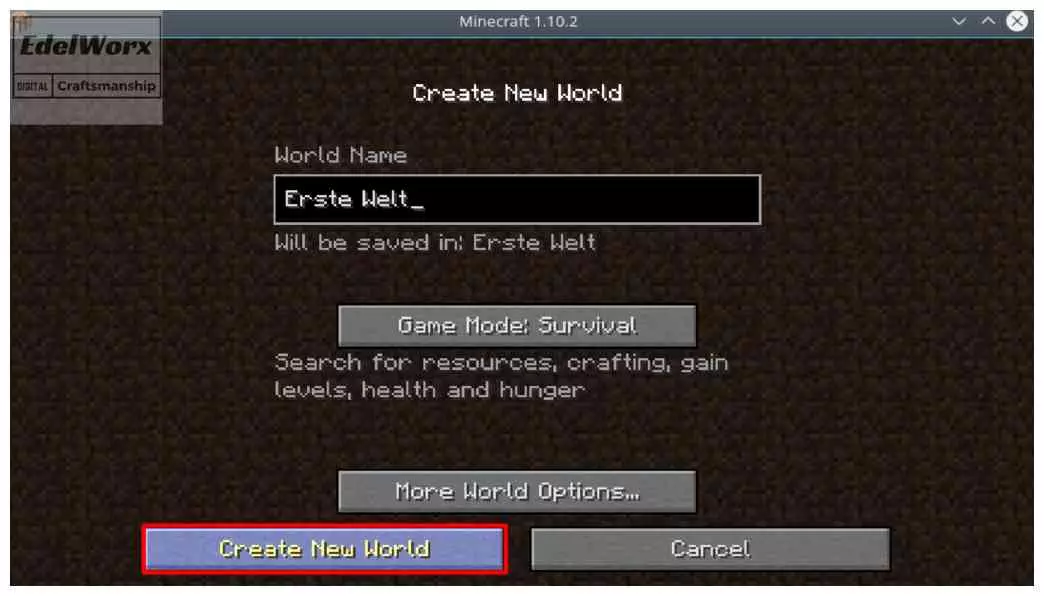 Einsteiger Anleitung für Minecraft : Deine eigene Welt erstellen