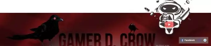 gamer d. crow youtube logo, Rotes Logo mit schwarzen Raben im Hintergrund