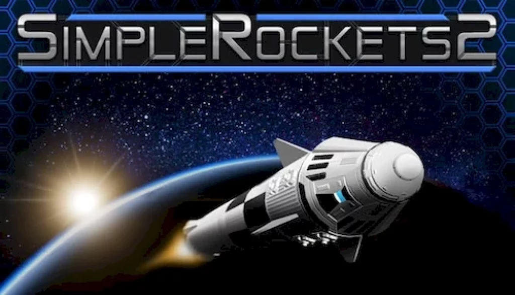 Simpler Rockets 2zeigt eine Rakete die von der Erde wegfliegt. Humble Choice 11-2021